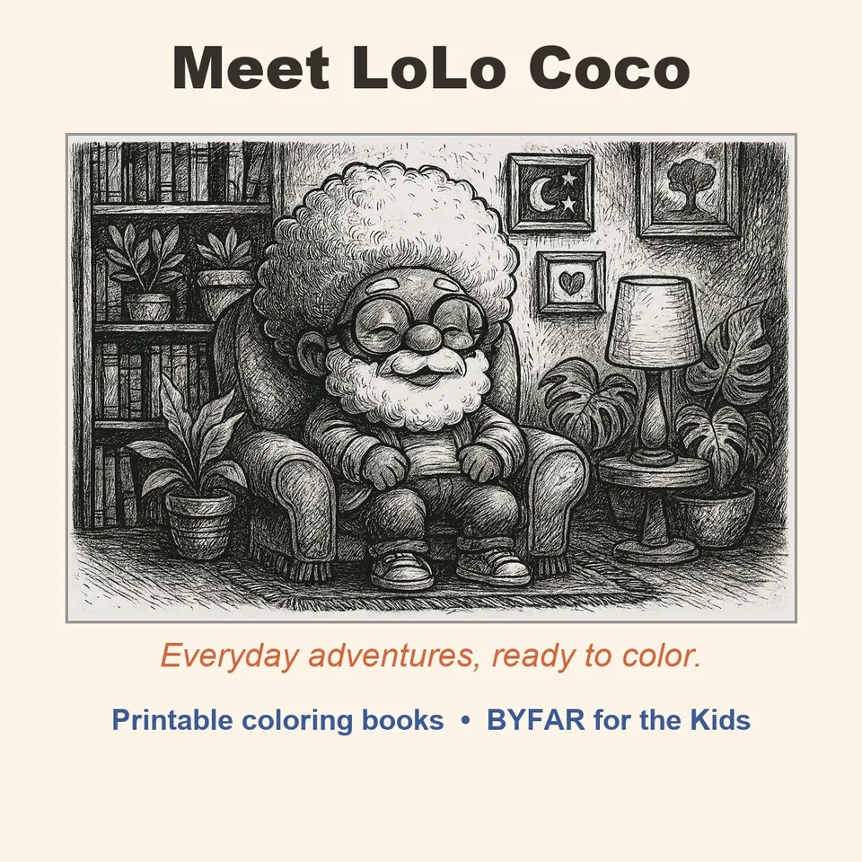 LoLo Coco waving hello, surrounded by flowers