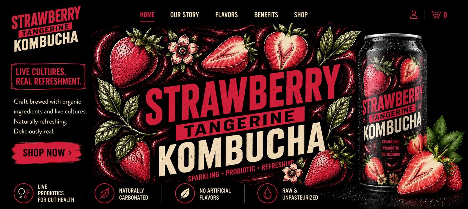 Strawberry Tangerine Kombucha — digital / web application